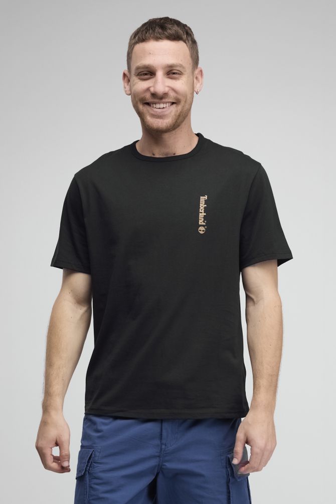 טי שירט Timberland עם הדפס לוגו אנכי לגברים