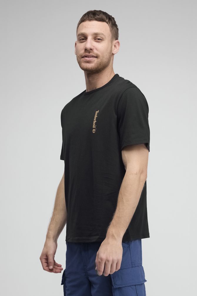 טי שירט Timberland עם הדפס לוגו אנכי לגברים