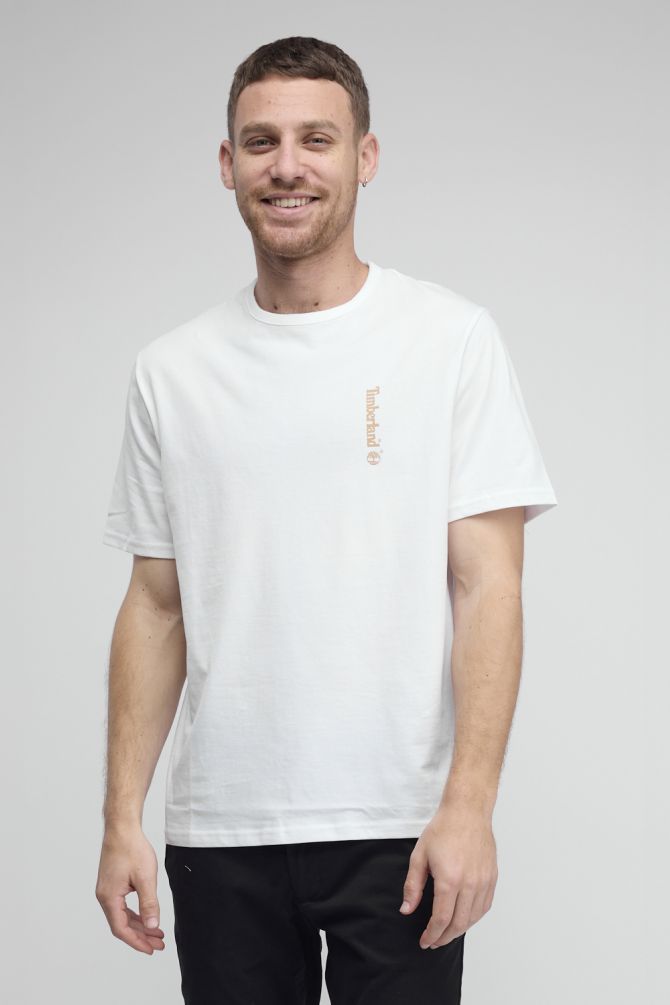 טי שירט Timberland עם הדפס לוגו אנכי לגברים