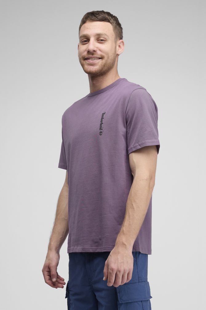 טי שירט Timberland עם הדפס לוגו אנכי לגברים