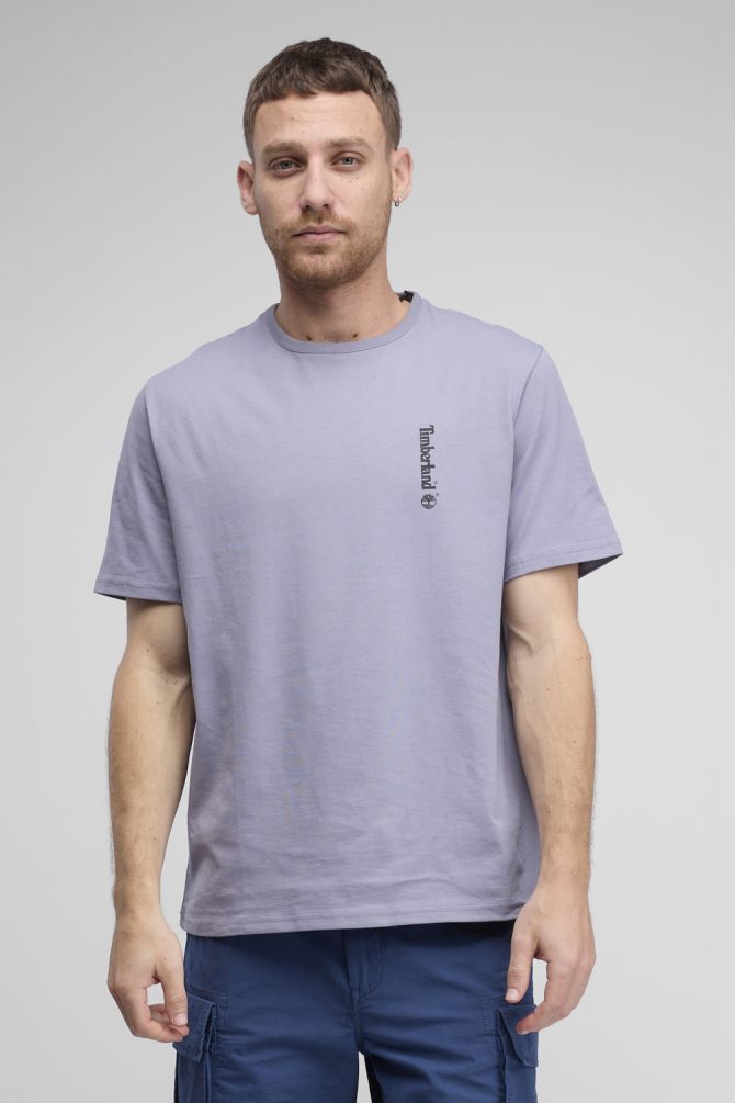 טי שירט Timberland עם הדפס לוגו אנכי לגברים