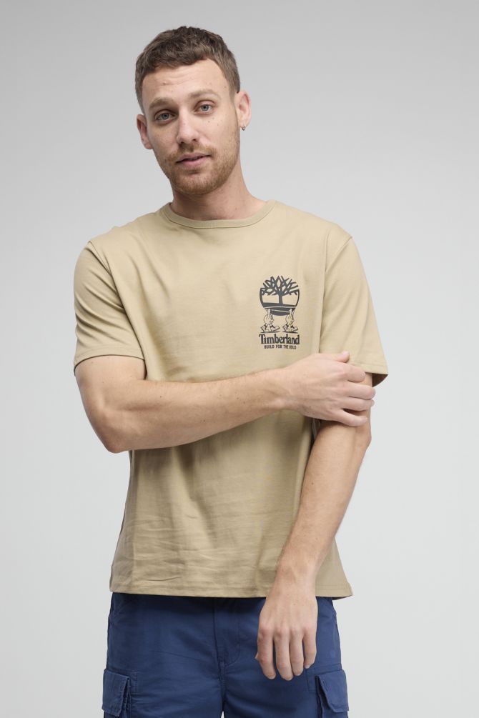 טי שירט Timberland עם הדפס קטן לגברים