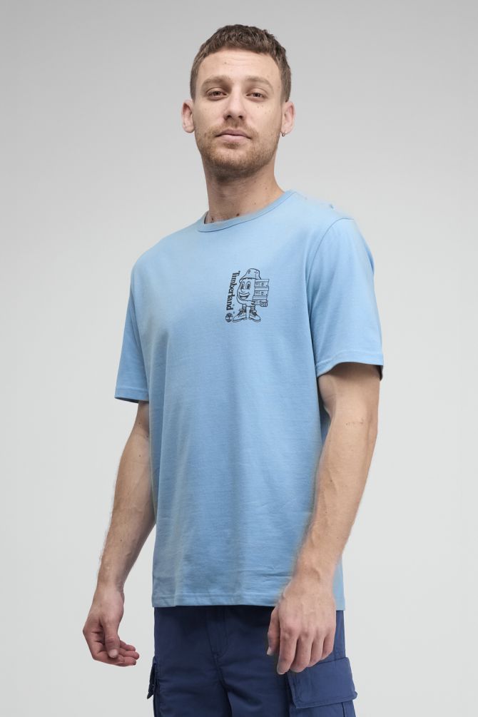 טי שירט Timberland עם הדפס דו צדדי לגברים