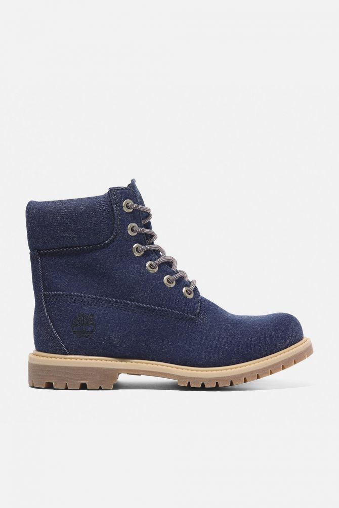 מגפיים 6 אינצ’ מבד קנבס בסטייל ג’ינס לנשים