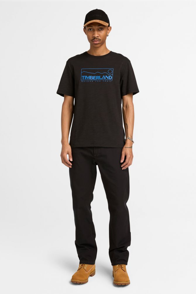 טי-שירט קצרה לגברים Outlined Graphic