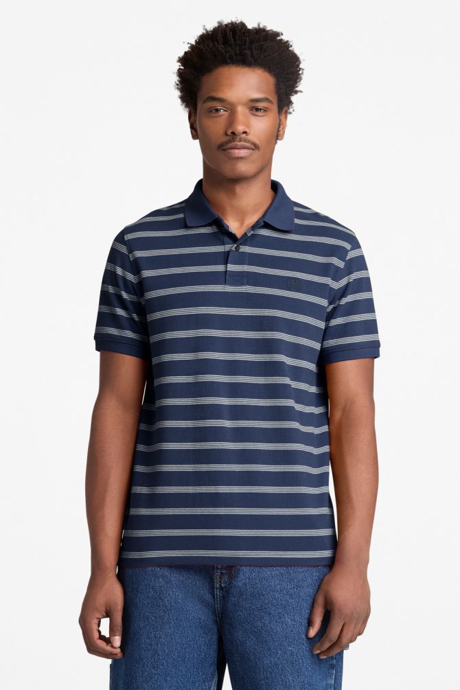 חולצת פולו לגברים Millers River 4 Rows Stripes