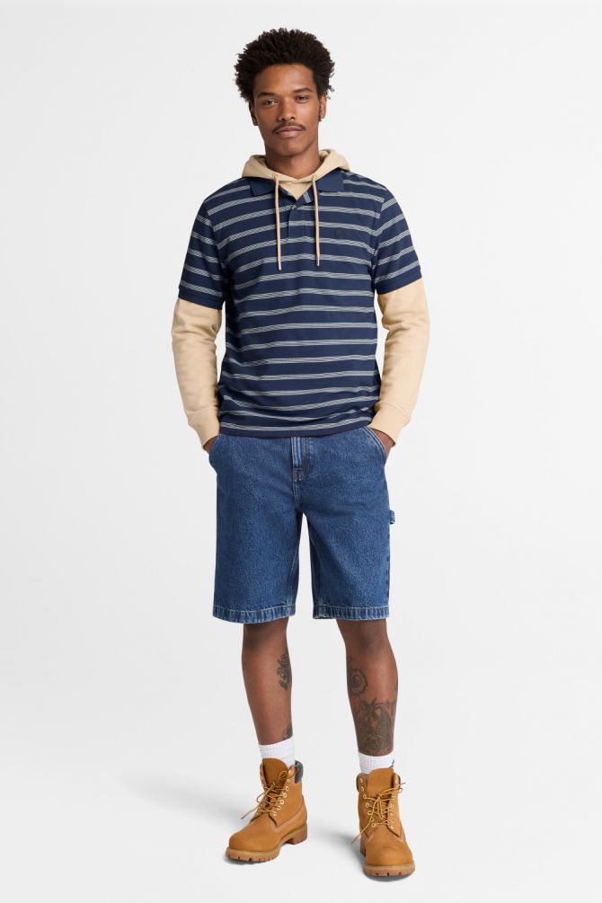 חולצת פולו לגברים Millers River 4 Rows Stripes