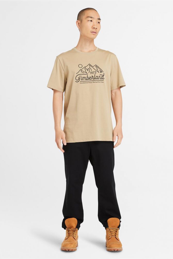 טי שירט עם הדפס MOUNTAIN לגברים