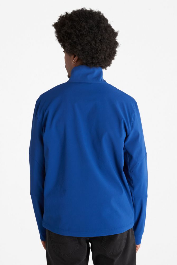 מעיל סופטשל היברידי עם לוגו טימברלנד בחזית ובצד שמאל בסיליקון