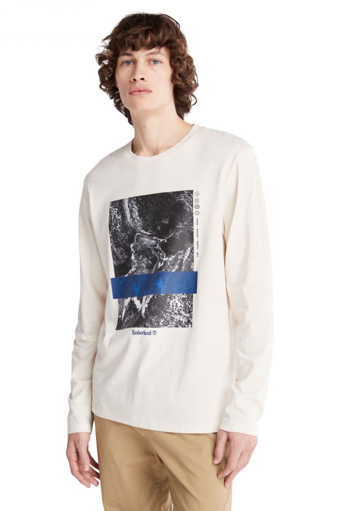 טי שירט עם הדפס גלקסיה ולוגו טימברלנד