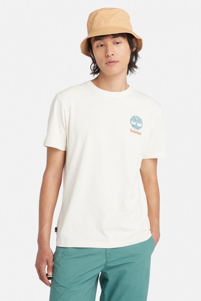 טי שירט עם הדפס Timberland דו צדדי לגברים