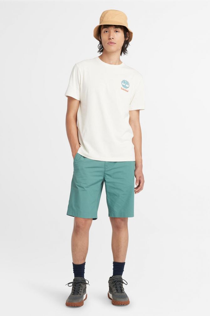 טי שירט עם הדפס Timberland דו צדדי לגברים