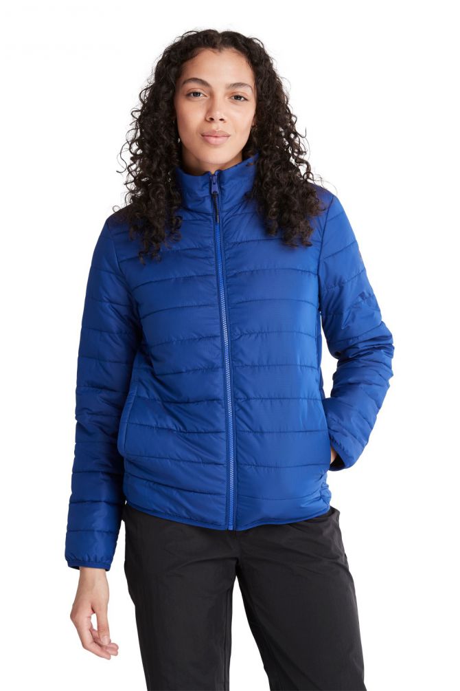 מעיל קווילט עם רוכסן מלא ולוגו רקום בזרוע