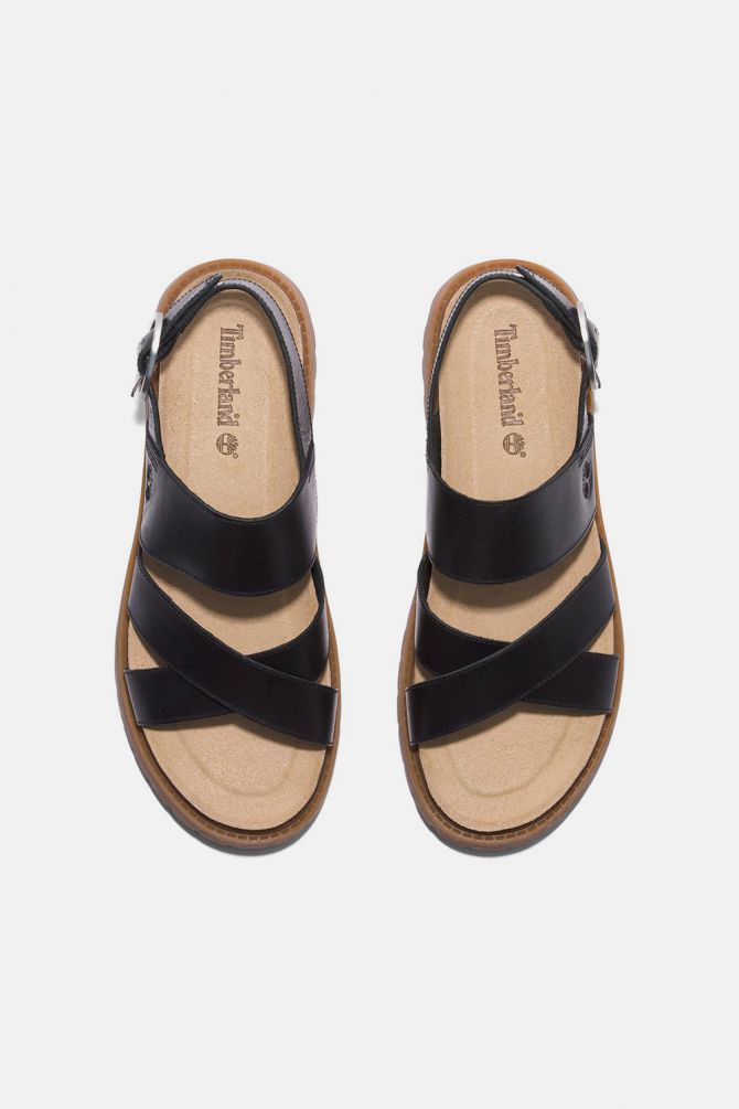 סנדל Clairemont Way Cross-Strap לנשים בצבע שחור