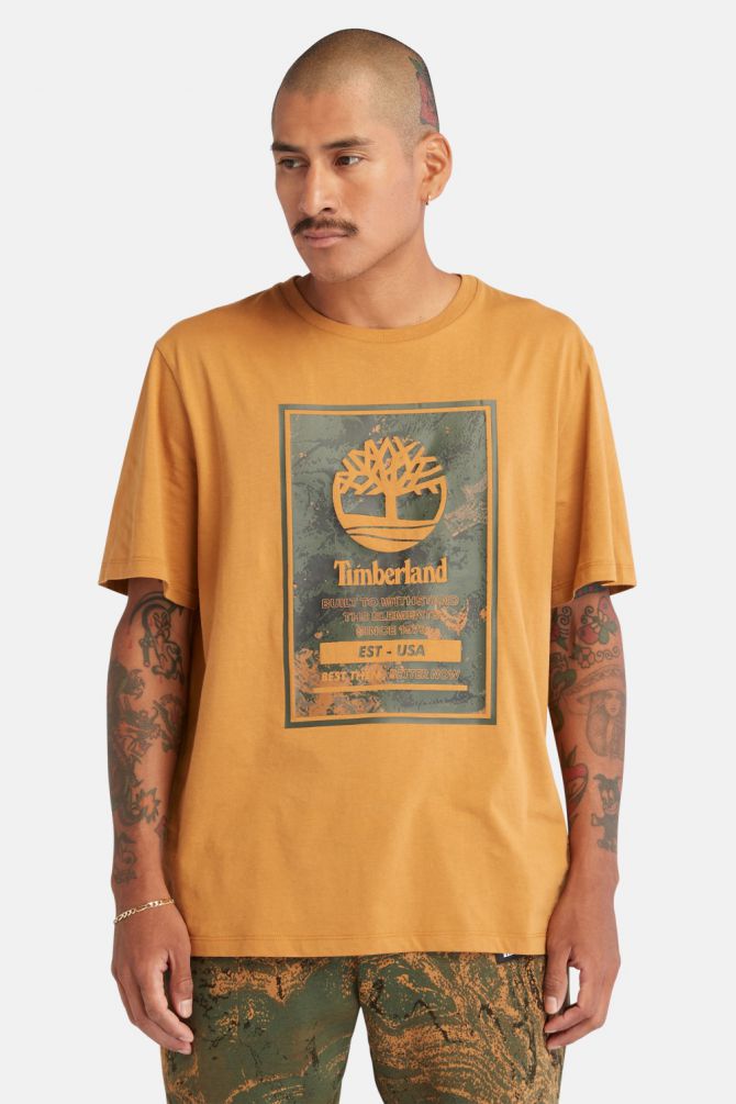 טי שירט לגבר עם הדפס לוגו Timberland לגברים