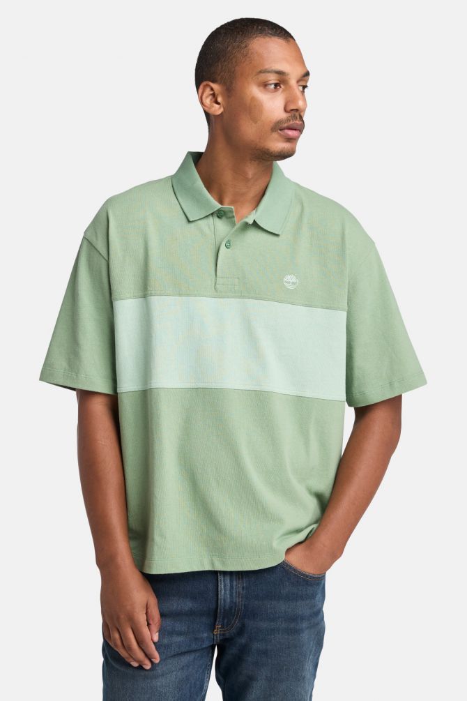 חולצת פולו קצרה קולור בלוק עם לוגו Timberland רקום לגברים