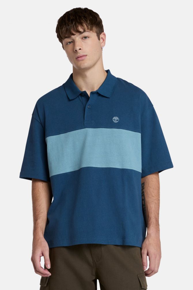 חולצת פולו קצרה קולור בלוק עם לוגו Timberland רקום לגברים