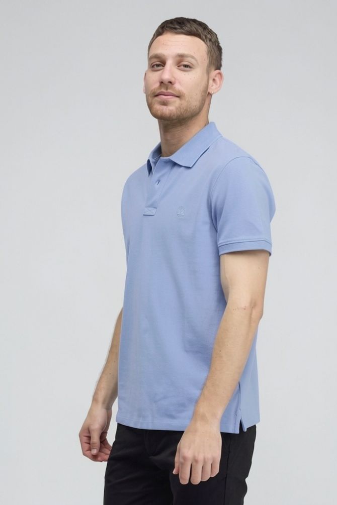 חולצת פולו לגברים עם שרוולים קצרים ולוגו רקום