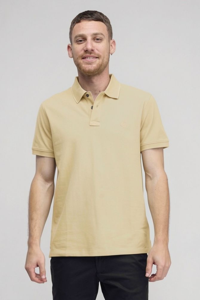 חולצת פולו לגברים עם שרוולים קצרים ולוגו רקום