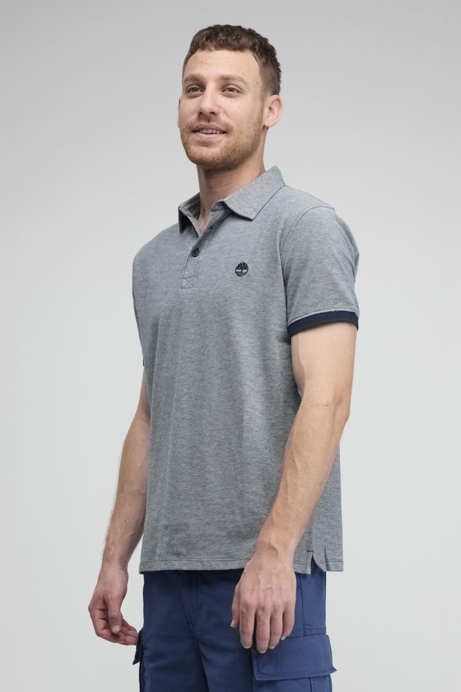 חולצת פולו Oxford צווארון ולוגו רקום לגברים