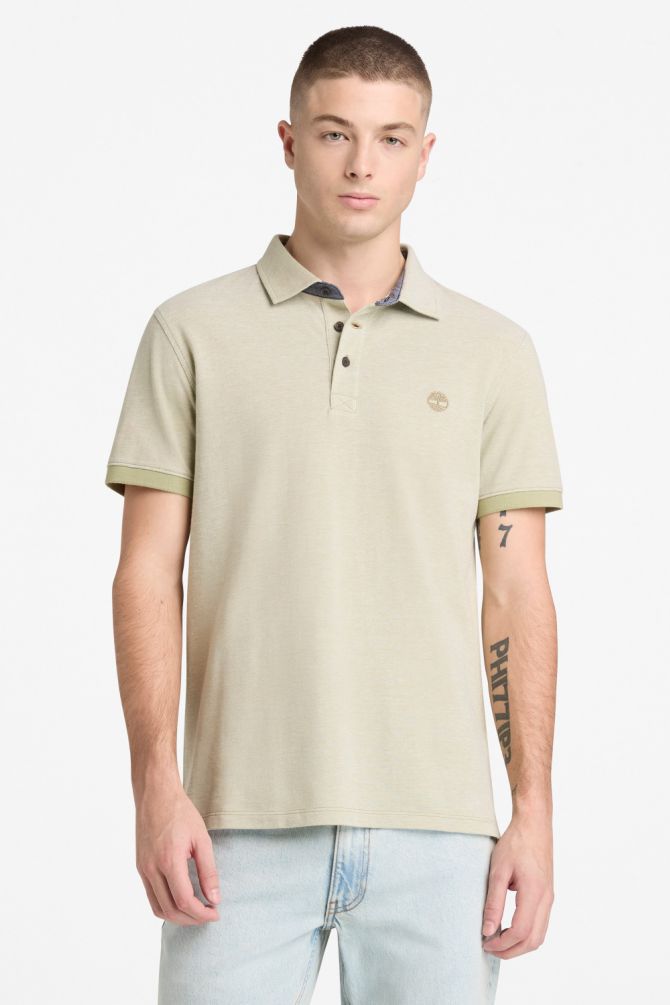 חולצת פולו Oxford צווארון ולוגו רקום לגברים