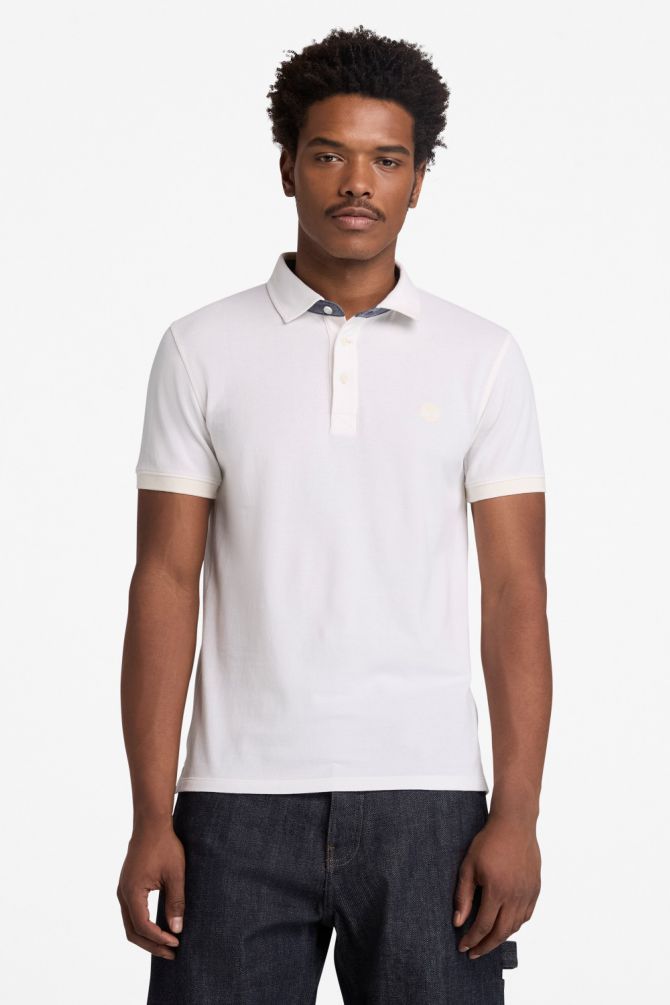 חולצת פולו Oxford צווארון ולוגו רקום לגברים