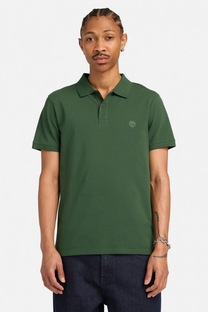 חולצת פולו עם לוגו רקום לגברים