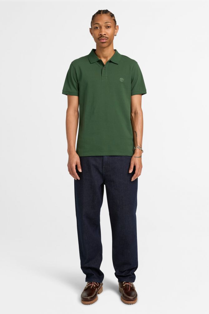 חולצת פולו עם לוגו רקום לגברים