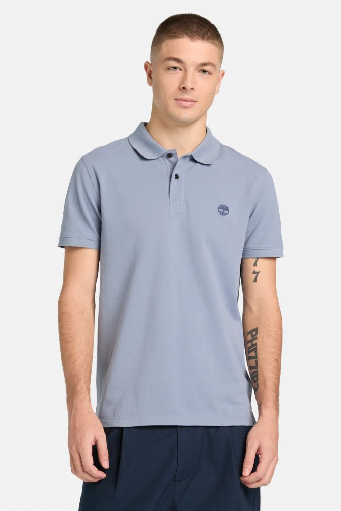 חולצת פולו עם לוגו רקום לגברים