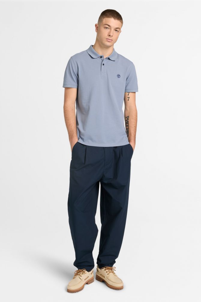 חולצת פולו עם לוגו רקום לגברים