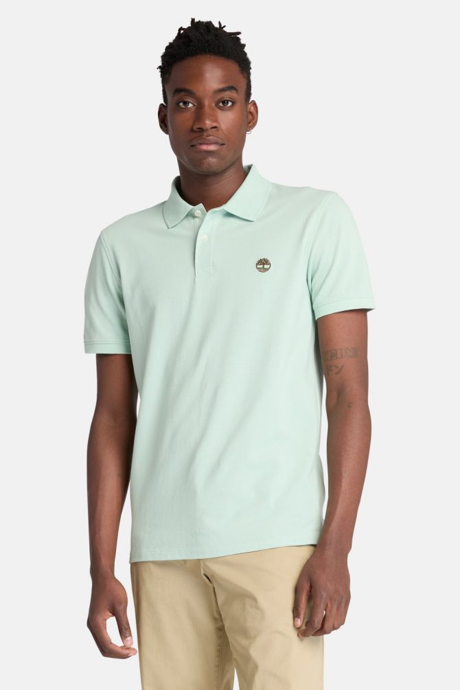 חולצת פולו עם לוגו רקום לגברים