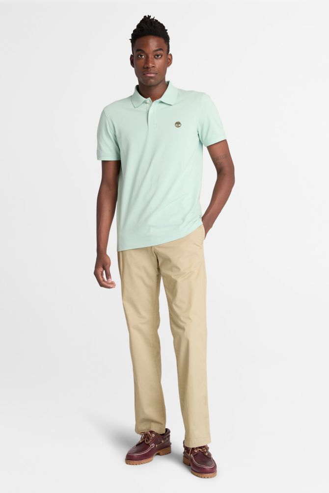 חולצת פולו עם לוגו רקום לגברים