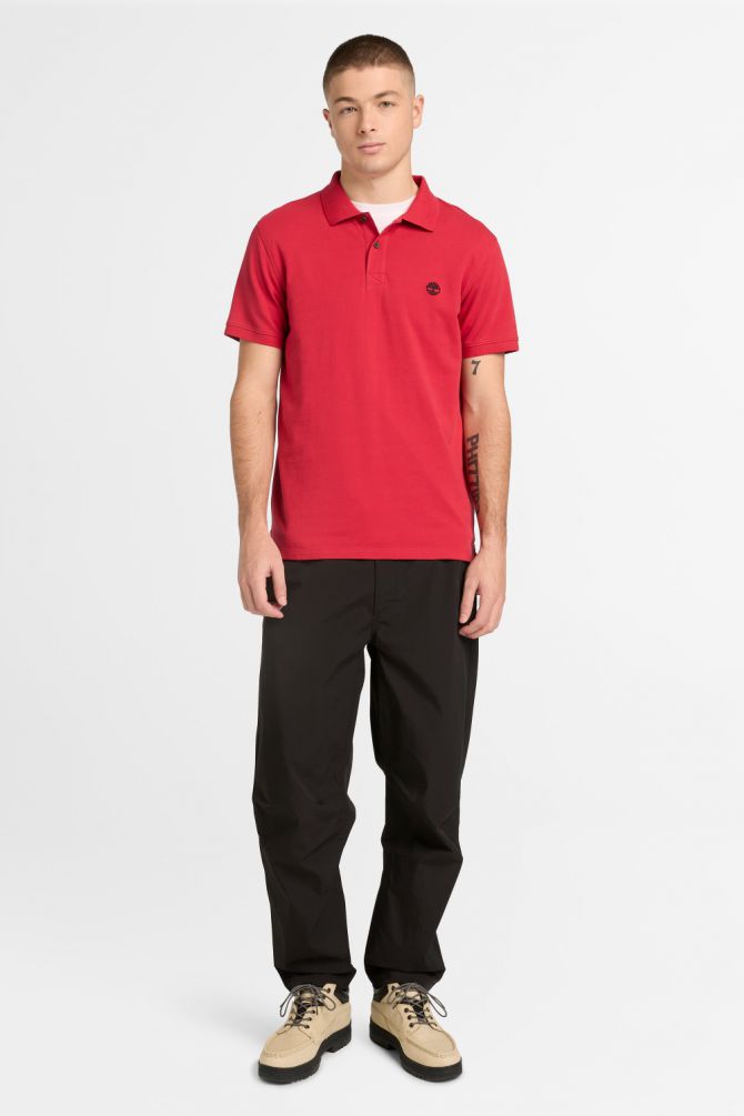 חולצת פולו עם לוגו רקום לגברים