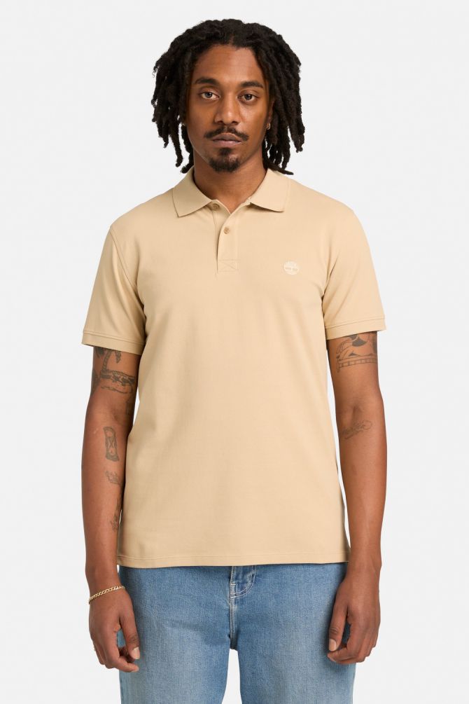 חולצת פולו עם לוגו רקום לגברים