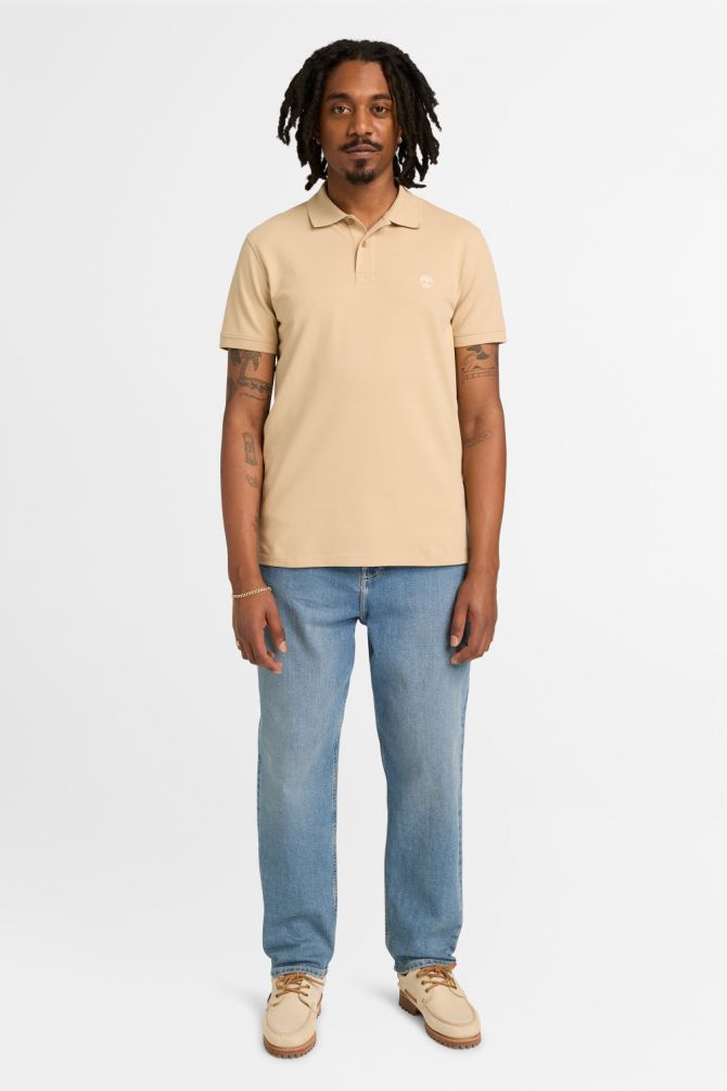 חולצת פולו עם לוגו רקום לגברים