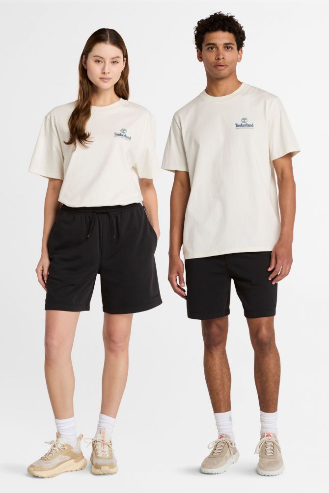 טי שירט יוניסקס עם שרוולים קצרים והדפס דו צדדי Timberland