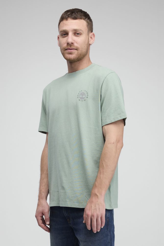 טי שירט יוניסקס עם שרוולים קצרים והדפס דו צדדי Timberland