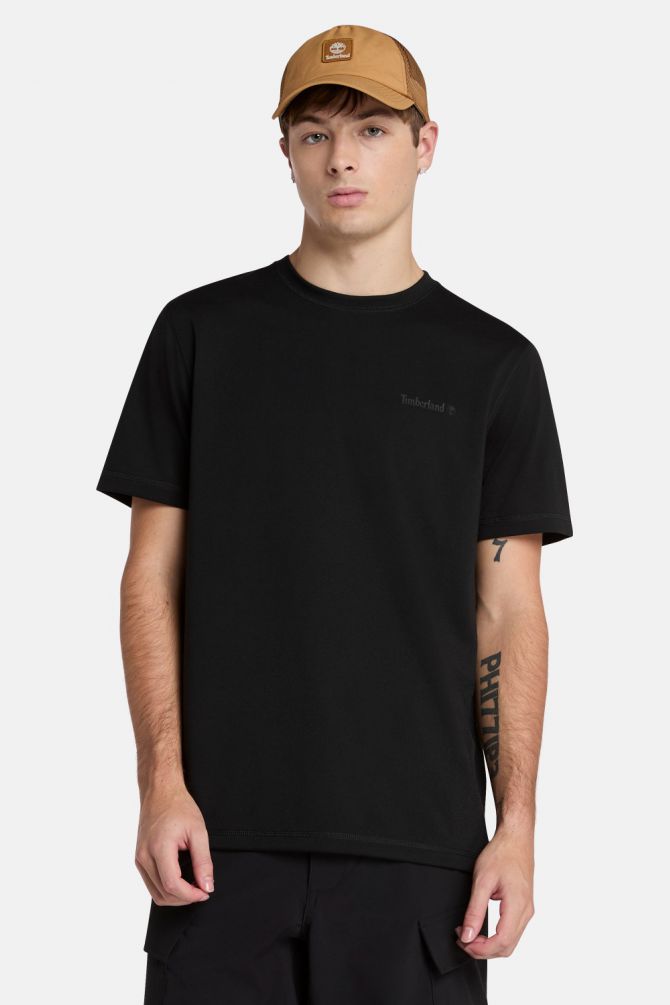 טי שירט עם שרוולים קצרים והדפס לוגו Timberland לגברים