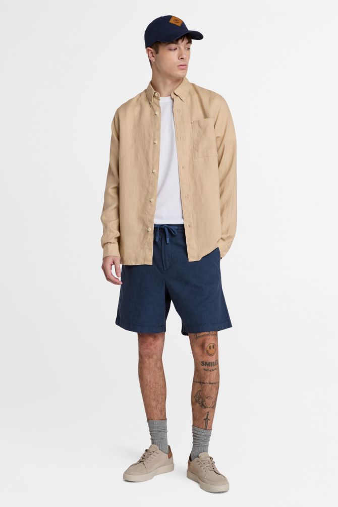 טי שירט עם שרוולים קצרים והדפס לוגו Timberland לגברים