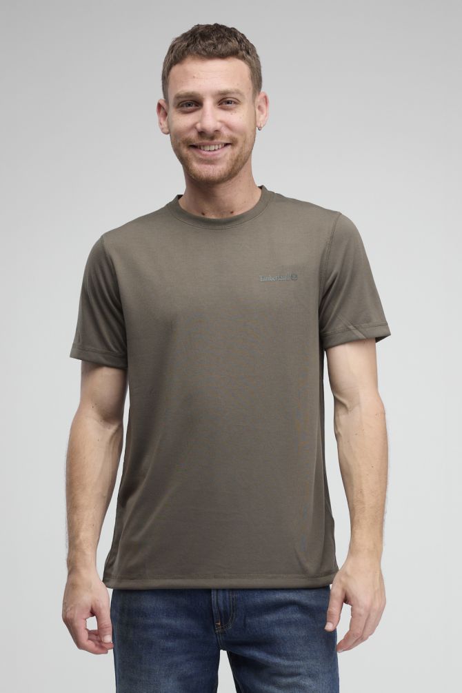 טי שירט עם שרוולים קצרים והדפס לוגו Timberland לגברים