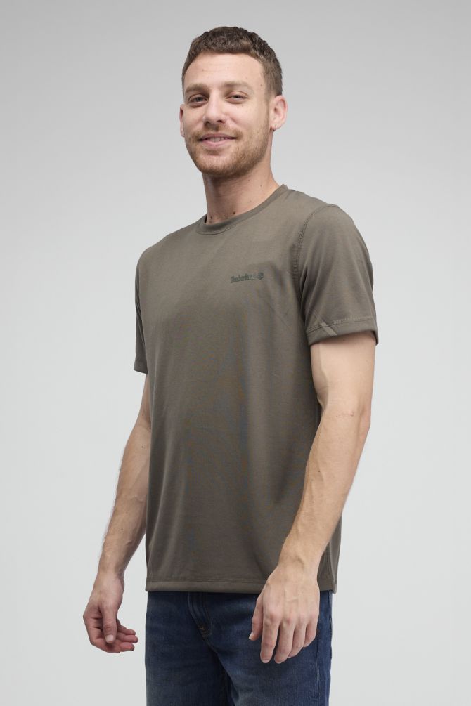 טי שירט עם שרוולים קצרים והדפס לוגו Timberland לגברים