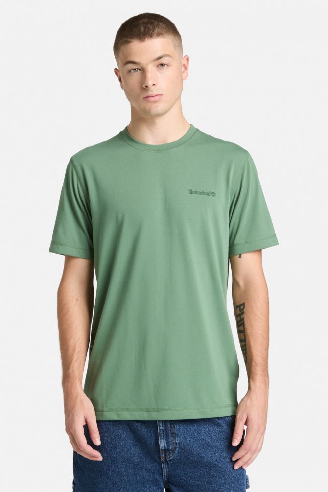 טי שירט עם שרוולים קצרים והדפס לוגו Timberland לגברים