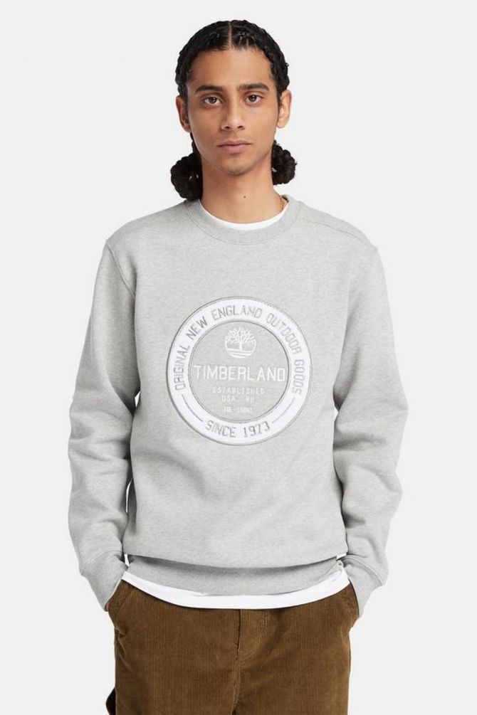 סווטשירט עם צווארון עגול מבד בוקלה