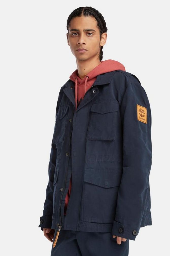 מעיל מכותנה ממוחזרת אובר-סייז לגברים