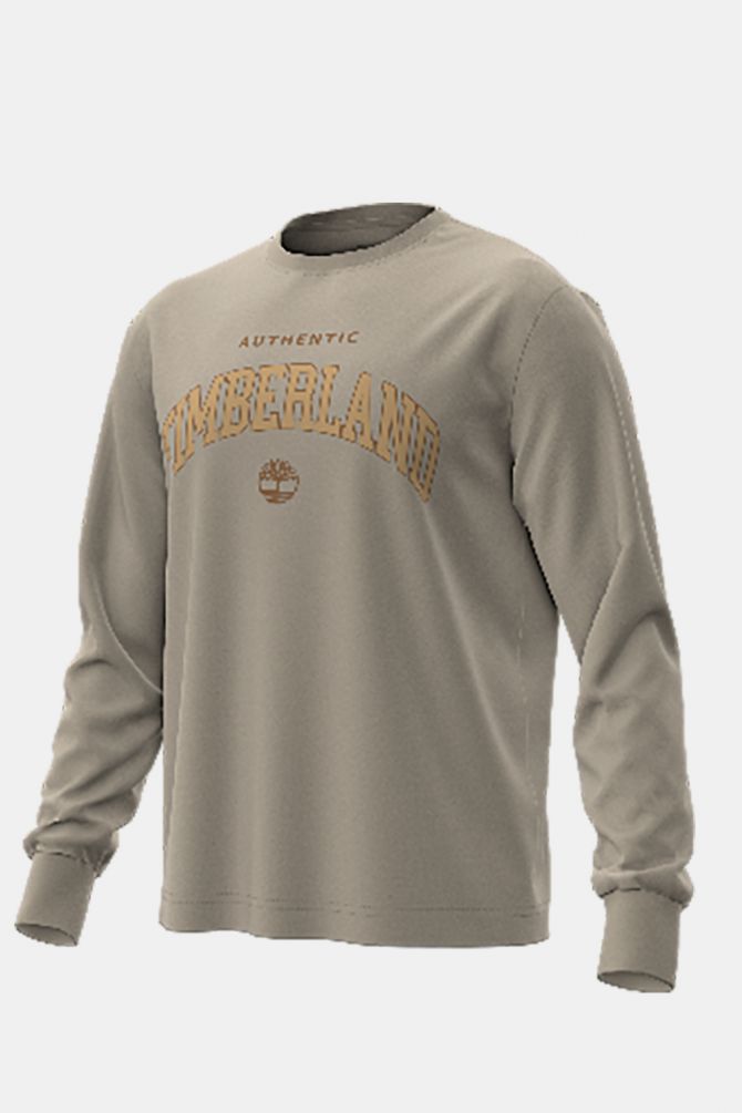 טי שירט שרוול ארוך Timberland עם הדפס בחזה לגברים