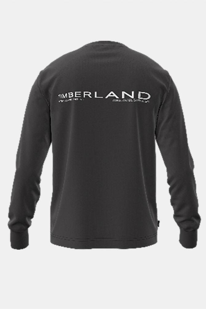 טי שירט שרוול ארוך Timberland עם הדפס אחורי לגברים
