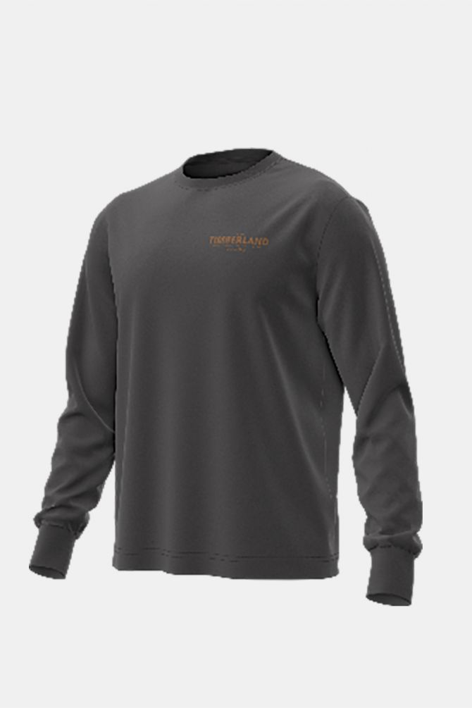 טי שירט שרוול ארוך Timberland עם הדפס טקסט בגב