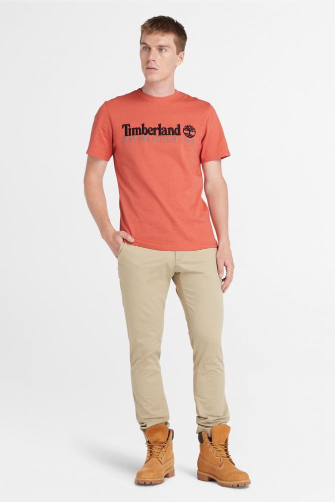 טי-שירט עם רקמת לוגו Timberland לגברים