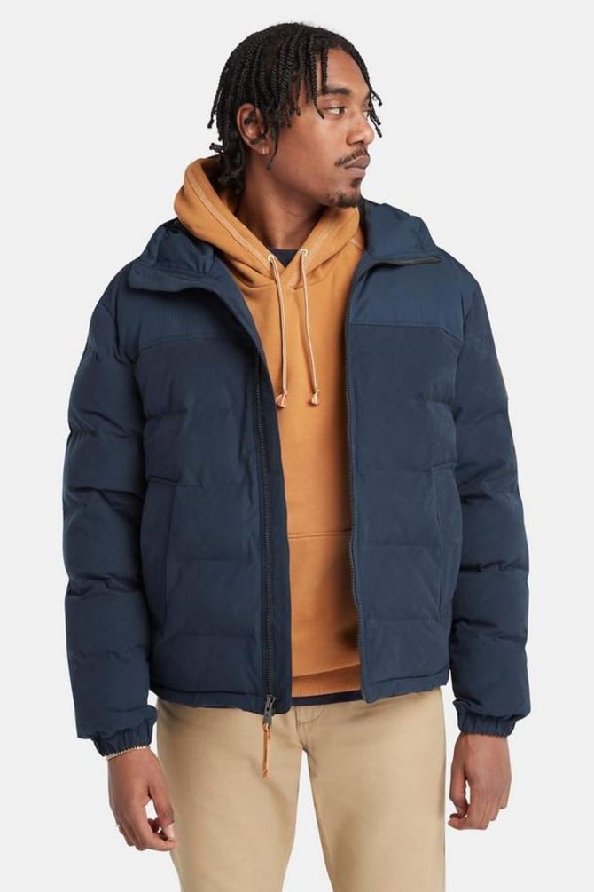 ג’קט פופר עמיד למים עם כובע לגבר