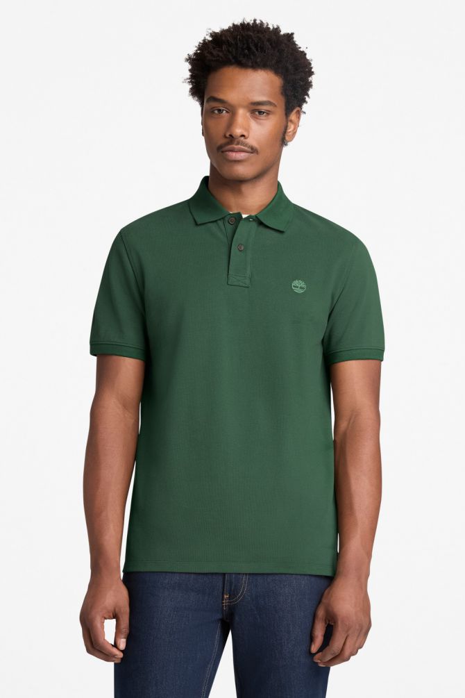 חולצת פולו לגברים עם שרוולים קצרים ולוגו רקום